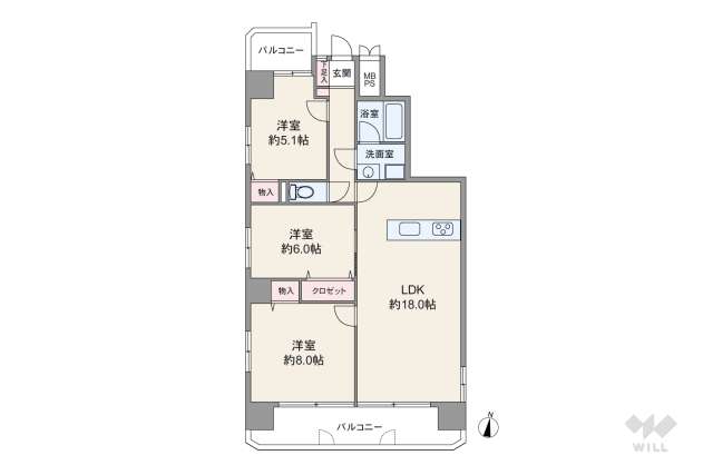ライオンズマンション六甲口:間取り図面