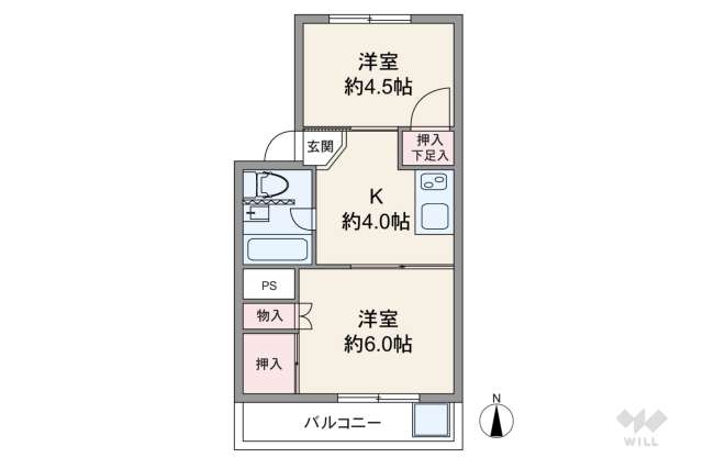 三田小茂根コーポ:間取り図面