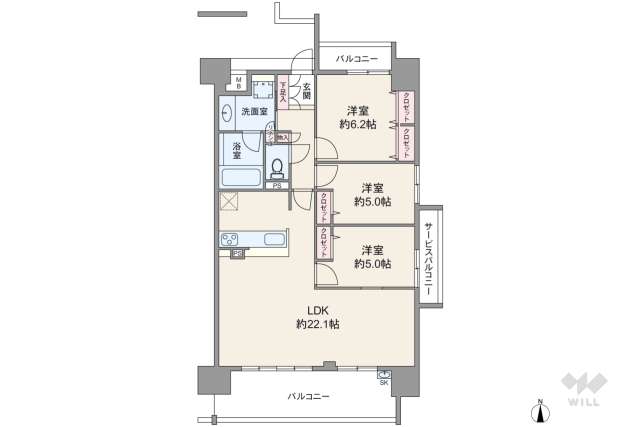 プレサンスロジェ金山:間取り図面