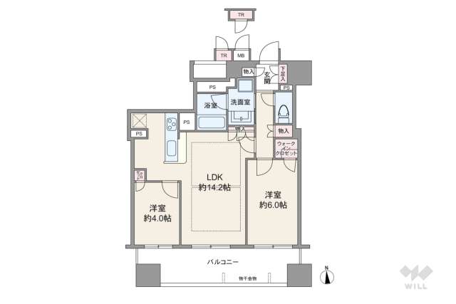 ブランズタワー谷町四丁目:間取り図面