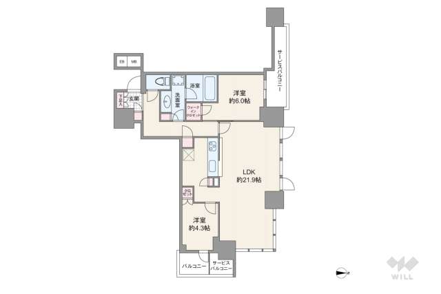 シエリアタワー大阪堀江 （26階・北向き）｜ウィル不動産販売［物件