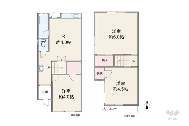 箕面市西小路4丁目 テラスハウス:間取り図面