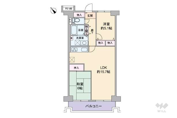 ジャルダン宝塚中山台弐番館A棟:間取り図面