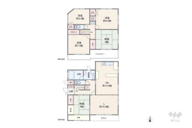 尾張旭市西山町2丁目 一戸建て:間取り図面