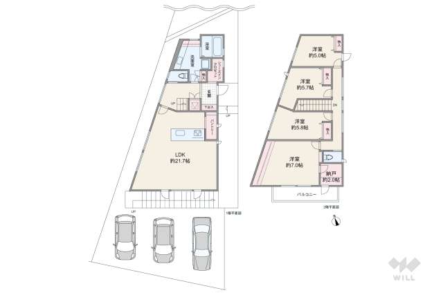 宝塚市中筋山手2丁目 一戸建て:間取り図面