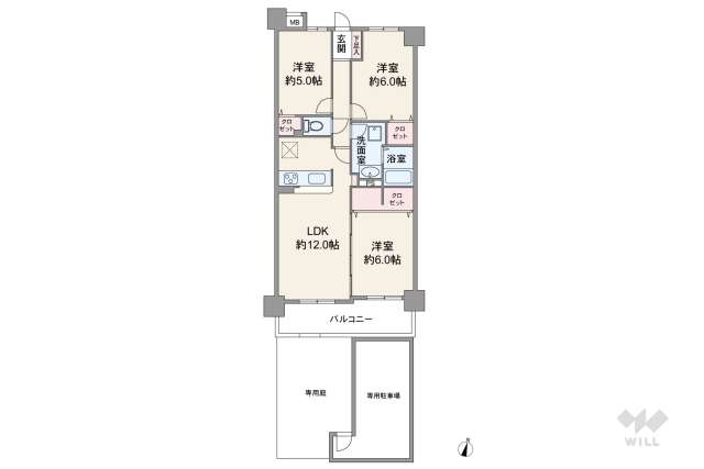 宝マンション小幡苗代:間取り図面