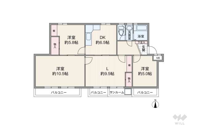 廻間公園マンション:間取り図面