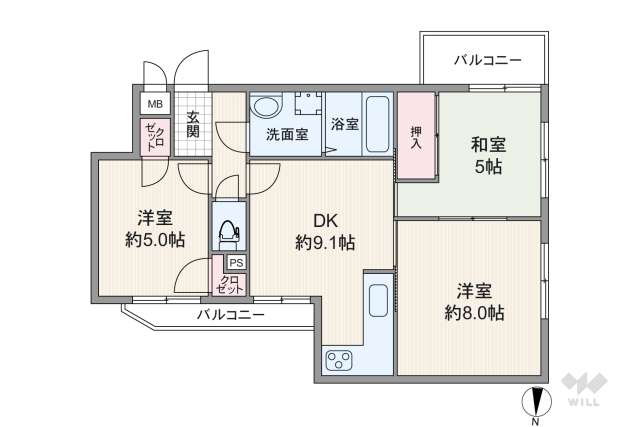 ライオンズマンション魚崎第3:間取り図面