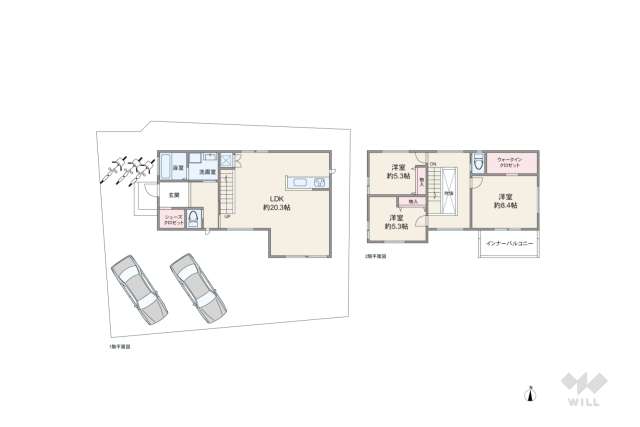 宝塚市宝松苑 一戸建て:間取り図面