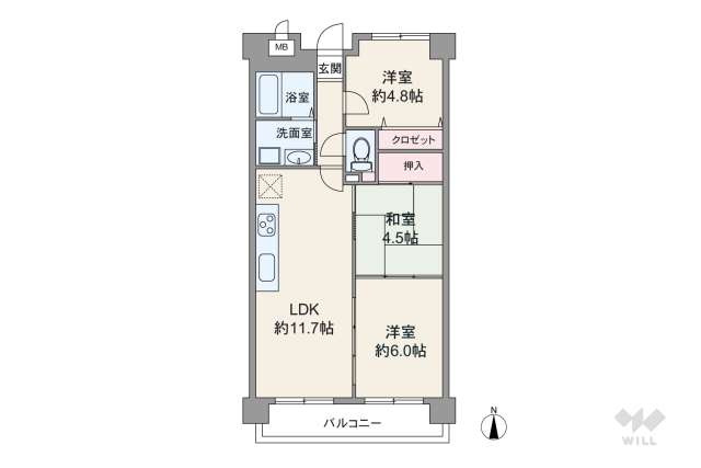 ファミール武庫川東:間取り図面