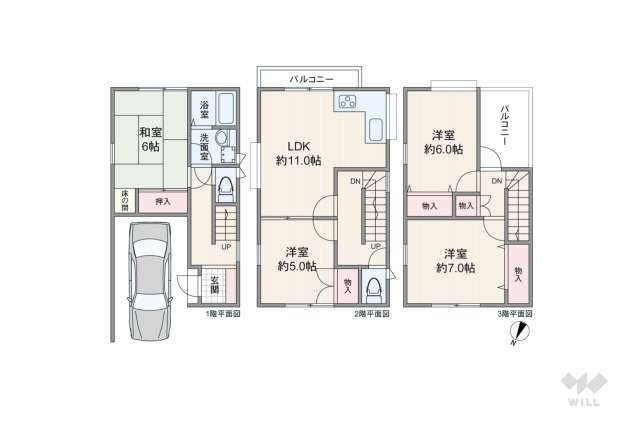 川崎市高津区北見方3丁目 一戸建て:間取り図面