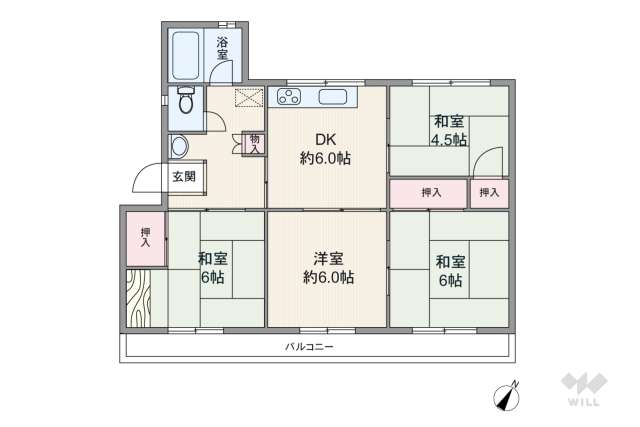 中山五月台住宅14号棟:間取り図面