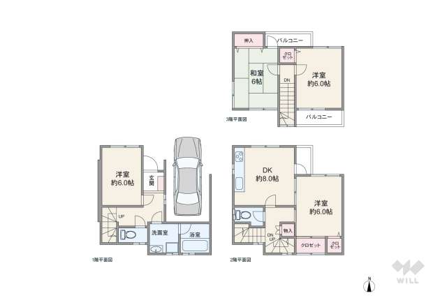 尼崎市御園1丁目 テラスハウス:間取り図面