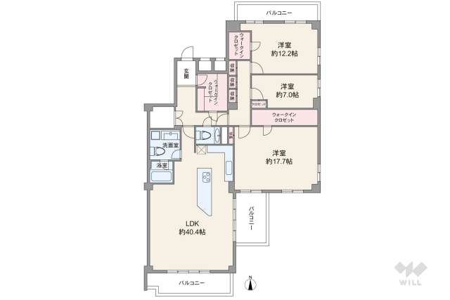 東高成城ペアシティ三船:間取り図面