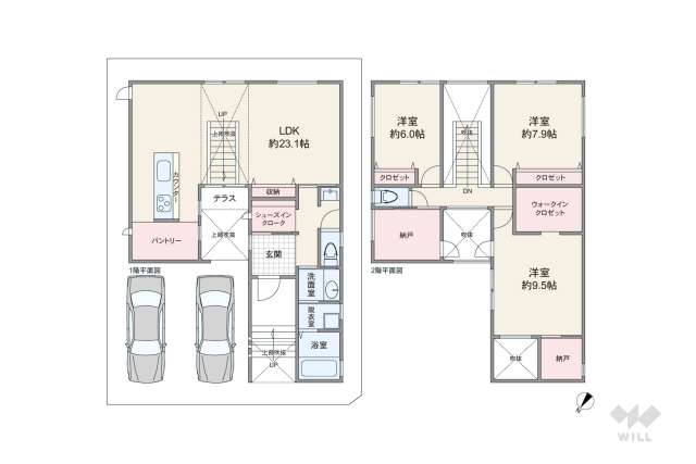芦屋市朝日ケ丘町 一戸建て:間取り図面