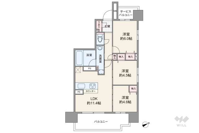 プレサンスロジェ浄心パークサイド:間取り図面