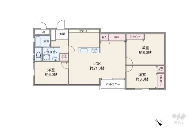 ハイツ鹿の子:間取り図面