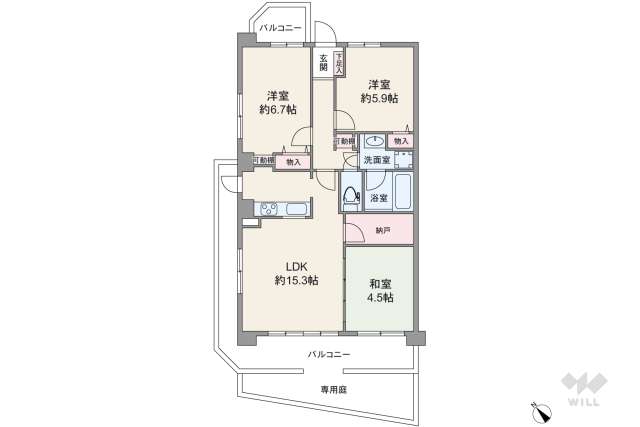 コスモ宝塚シティフォルム:間取り図面