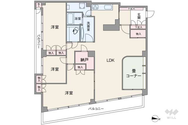 豊中パークハイツ　:間取り図面