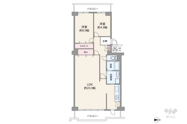 サンハイツ宝塚五月台B棟:間取り図面