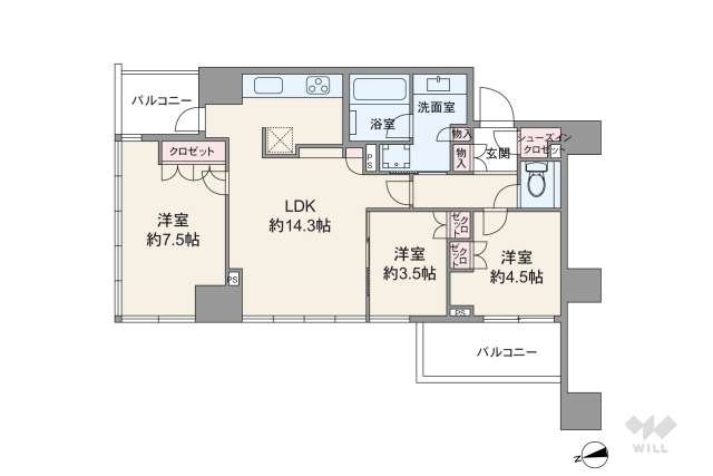クラッシィタワー新宿御苑:間取り図面