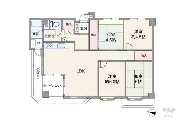 パレブラン宝塚:間取り図面