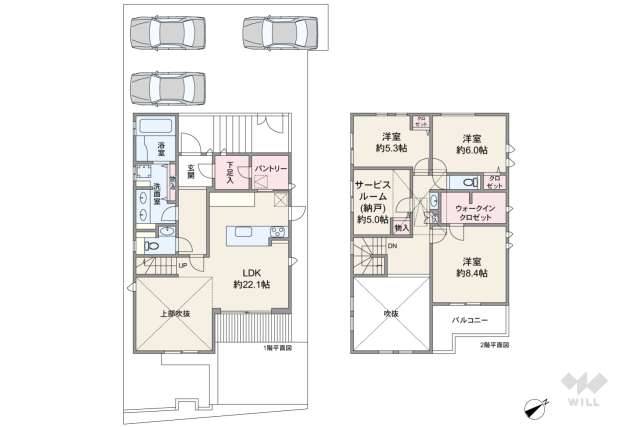 世田谷区上野毛4丁目 一戸建て:間取り図面