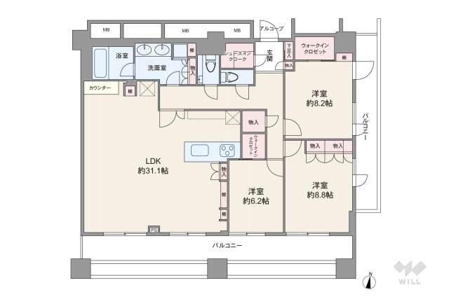 テラス渋谷美竹:間取り図面
