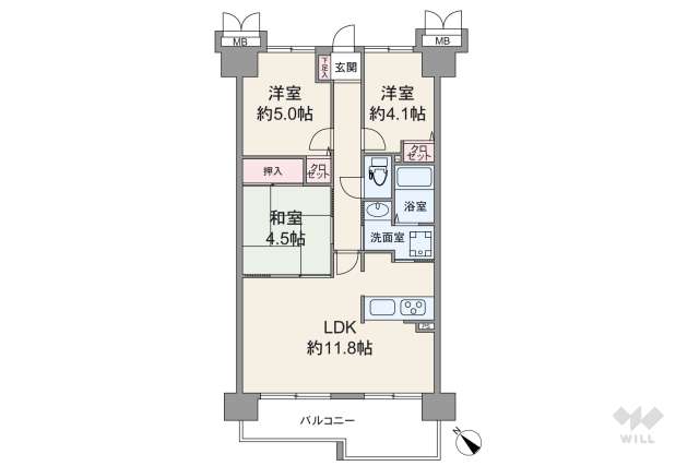 レックスシティウイング大阪:間取り図面