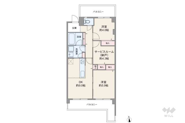 宝堀田ハイツA棟:間取り図面