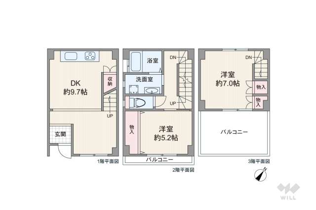 名古屋市熱田区大瀬子町 一戸建て:間取り図面