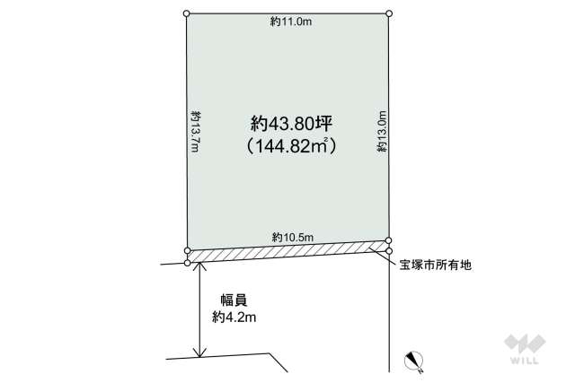 宝塚市御殿山4丁目 土地:間取り図面