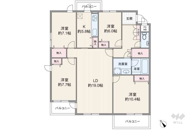 マンション雪谷テラス:間取り図面