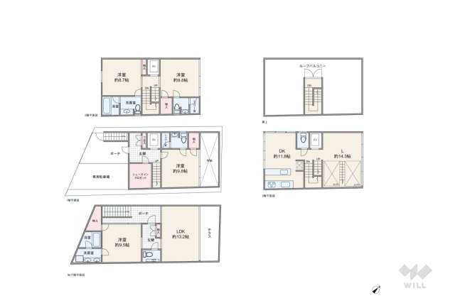 渋谷区広尾3丁目 一戸建て:間取り図面