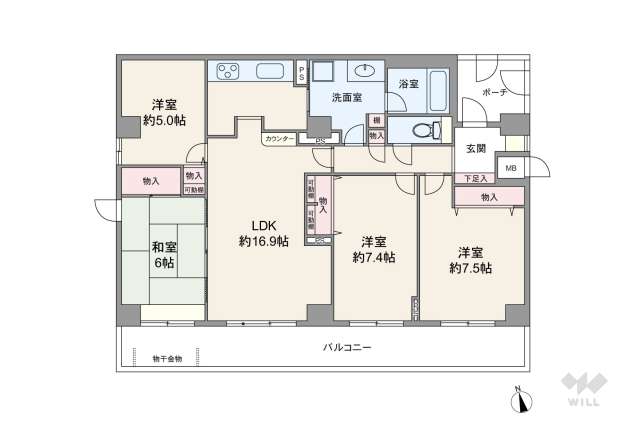 カネボウ西宮名塩東山グリーンマンション:間取り図面