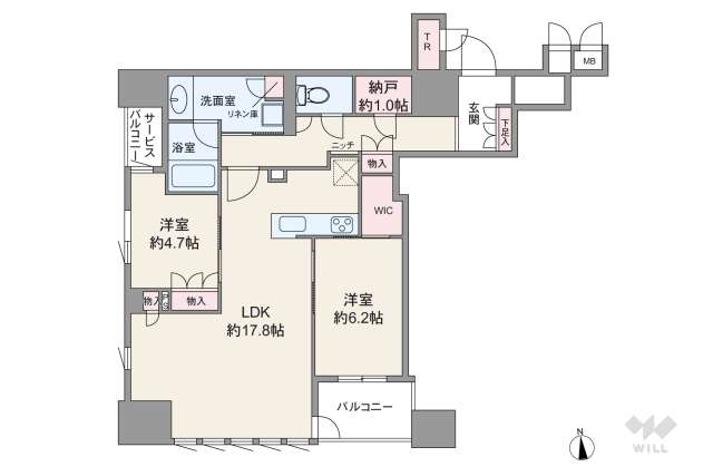 ブランズタワー谷町四丁目:間取り図面