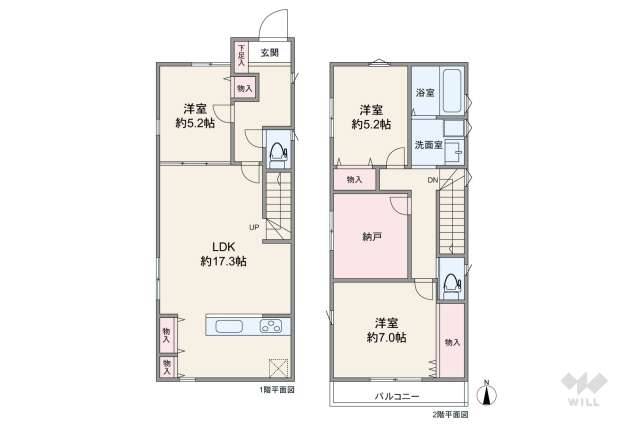尼崎市若王寺2丁目 一戸建て:間取り図面