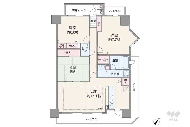 デュアル江坂広芝町:間取り図面