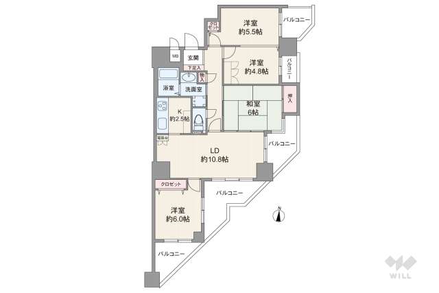 サンハウス浄心:間取り図面