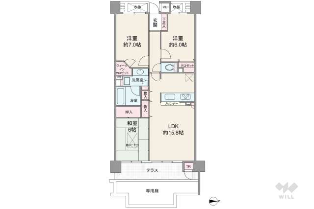 コスモ芦屋川シーサイドテラス:間取り図面