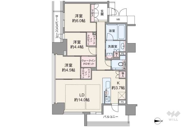 ジオタワー堺筋本町:間取り図面