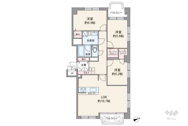 チェリーデ宝塚:間取り図面