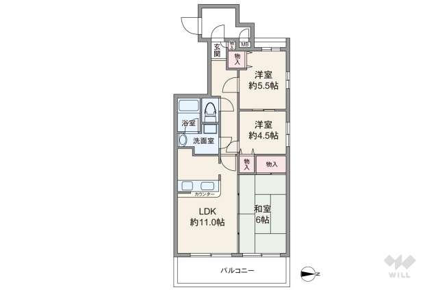 パルメーラ立花北:間取り図面
