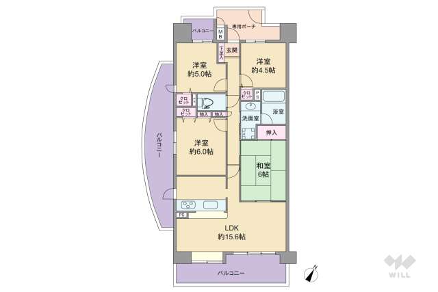 コート甲子園南4番館:間取り図面