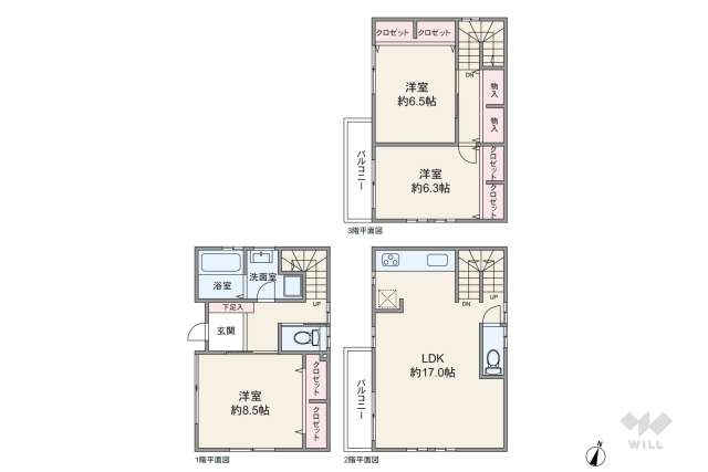 神戸市東灘区深江南町1丁目 一戸建て:間取り図面