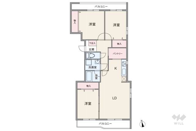 グリーンコーポ川原通:間取り図面
