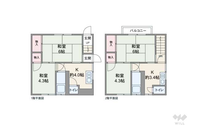 池田市室町 テラスハウス:間取り図面