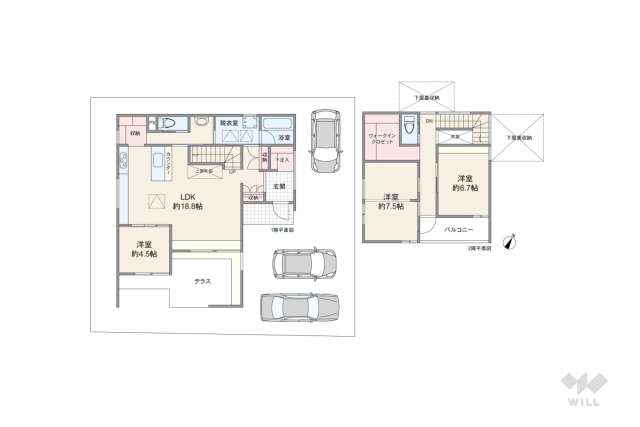 尾張旭市長坂町南山 一戸建て:間取り図面
