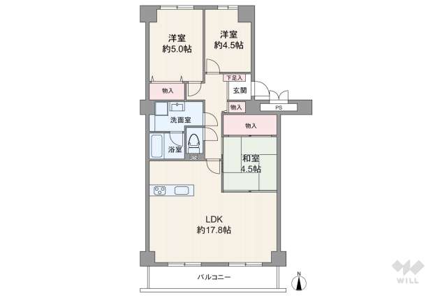 コープ野村第2伊丹E棟:間取り図面