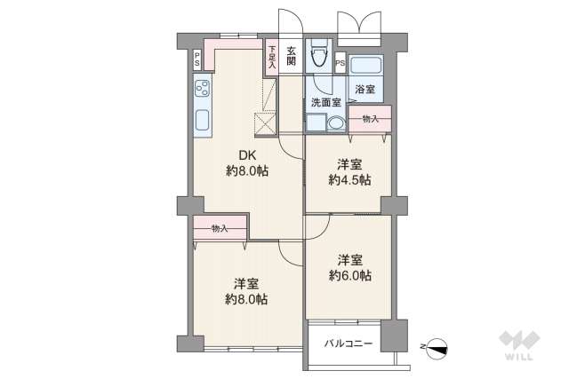 北堀江コーポ:間取り図面